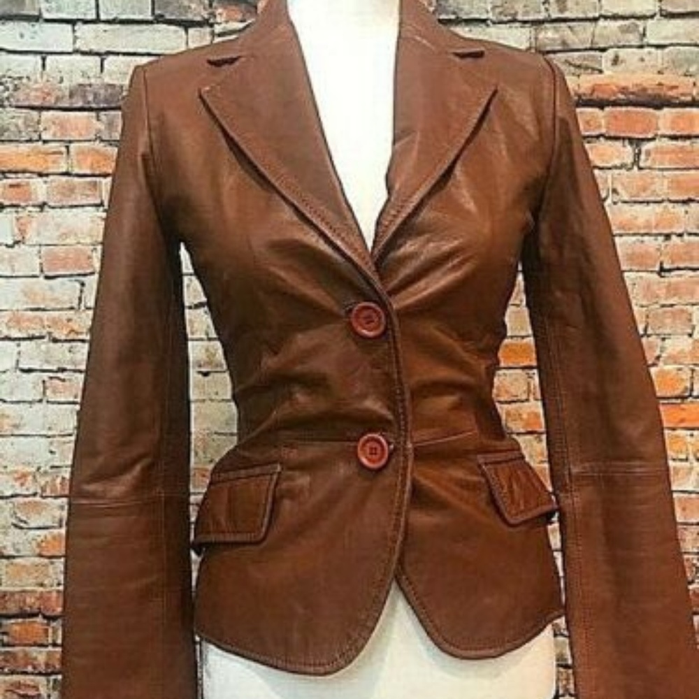 Zara Basic 100% Leather Jacket - image 2
